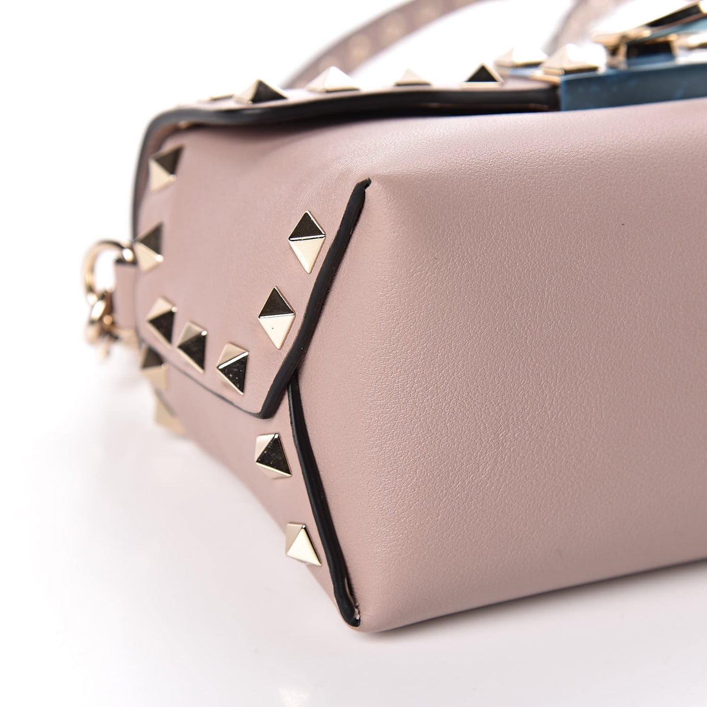 Calfskin Mini Rockstud Crossbody Bag Poudre