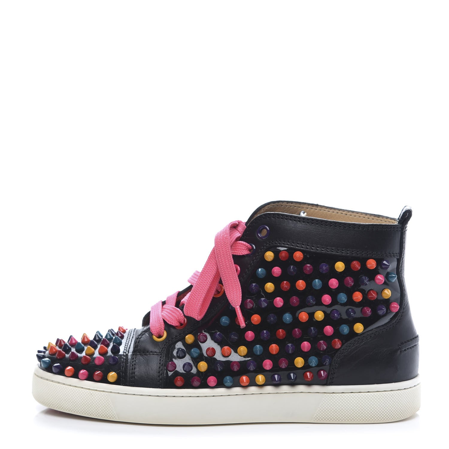 Christian Louboutin Calfskin Spike Louis Flat Sneakers 38 Black Multi 1 of 10