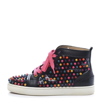 Christian Louboutin Calfskin Spike Louis Flat Sneakers 38 Black Multi 1 of 10