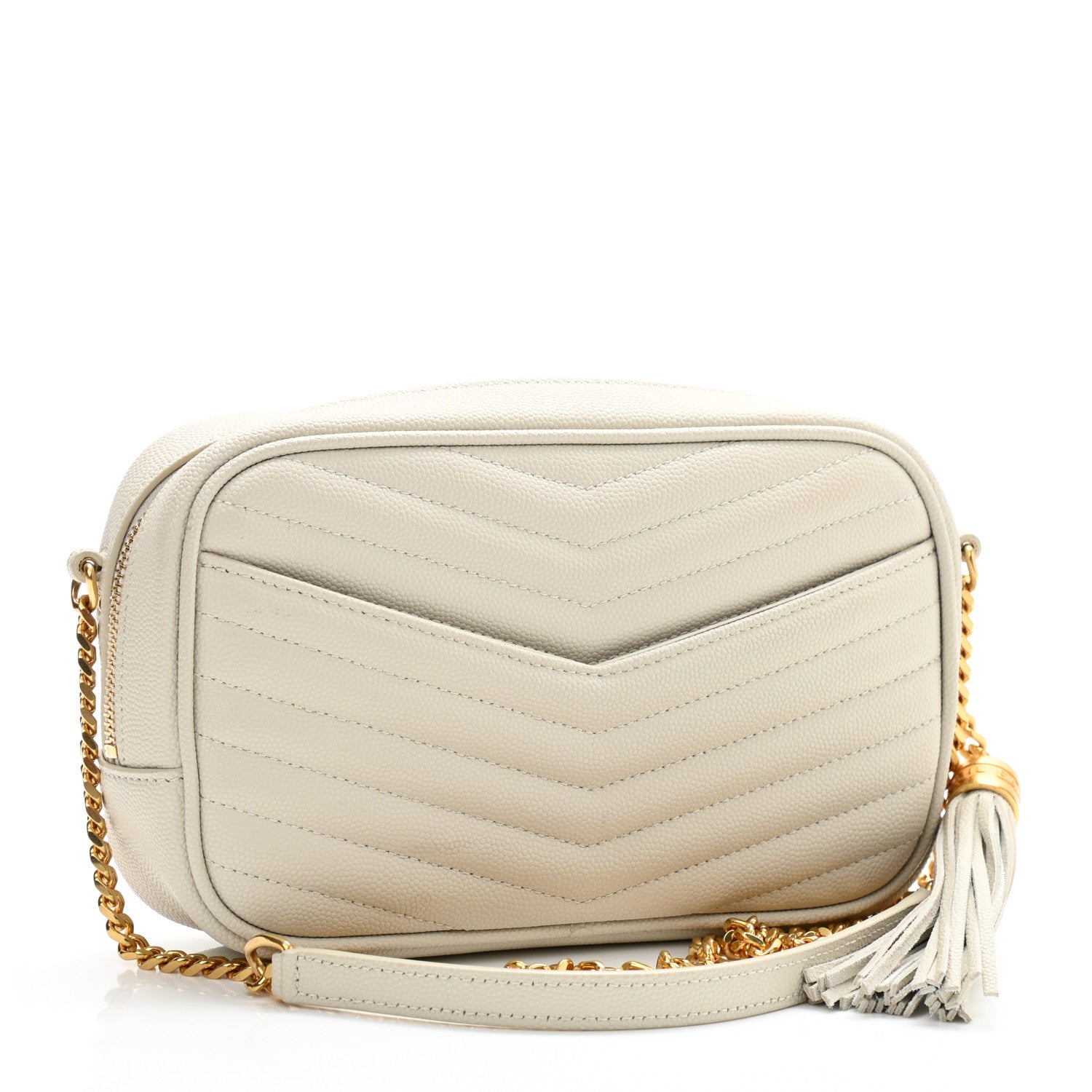 Saint Laurent Grain De Poudre Matelasse Monogram Mini Lou Camera Bag Crema Soft 3 of 12
