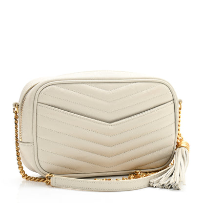 Saint Laurent Grain De Poudre Matelasse Monogram Mini Lou Camera Bag Crema Soft 3 of 12