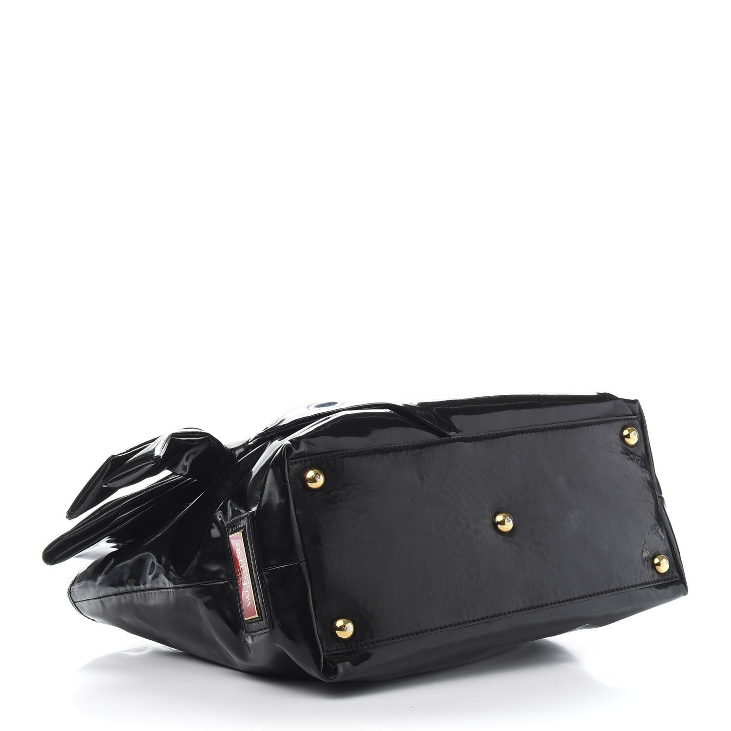 Valentino Garavani Patent Lacca Bow Tote Black 4 of 17