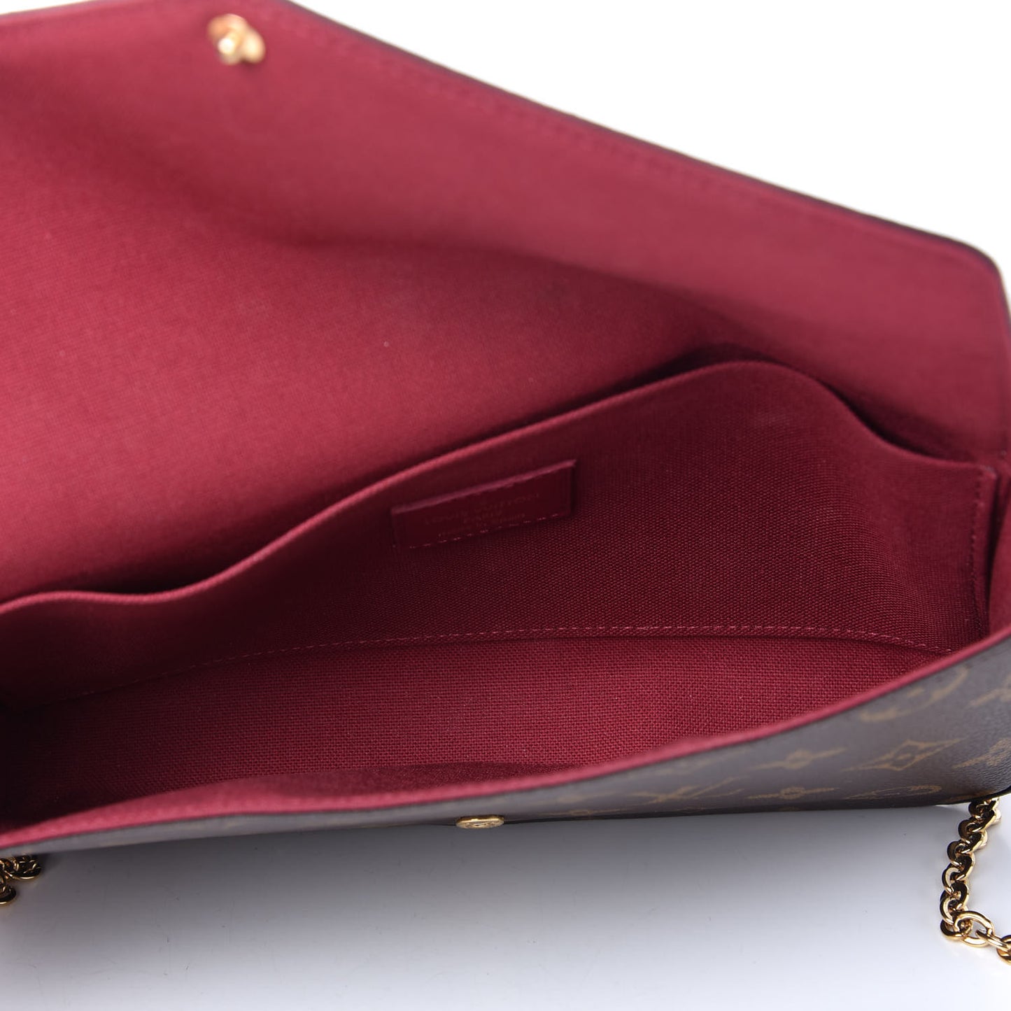 Monogram Pochette Felicie Chain Wallet Fuchsia