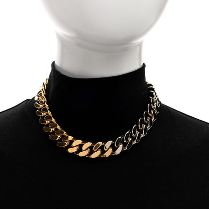 Saint Laurent Metal Curb Chain Necklace Gold Silver 2 of 4