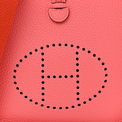 Hermes Taurillon Clemence Amazone Evelyne TPM Rose Azalee Rouge Pivoine 8 of 11
