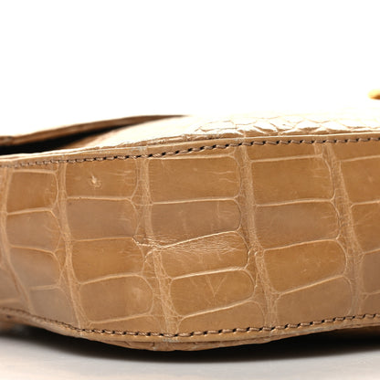Fendi Crocodile Crystal Lizard Baguette Beige 9 of 11
