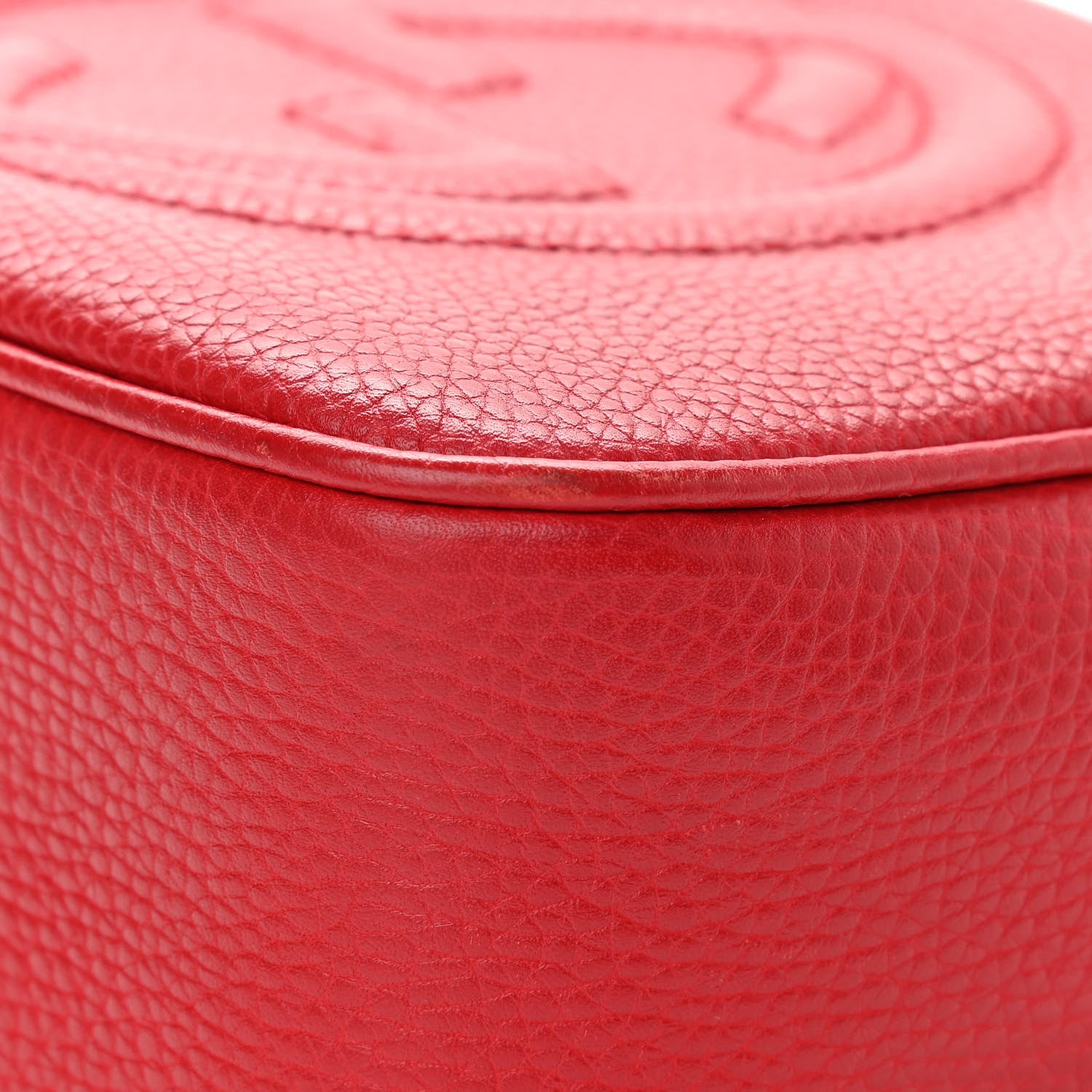 Gucci Pebbled Calfskin Small Soho Disco Bag Tabasco Red 10 of 11