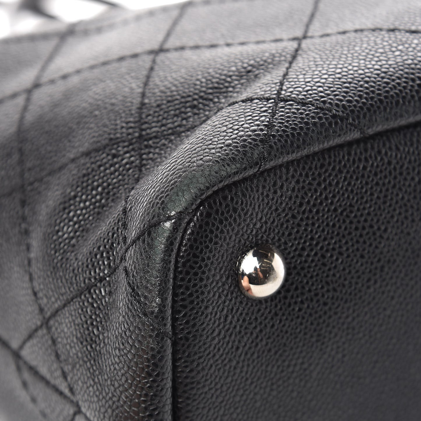 Grained Calfskin Shopping Fever Tote Black