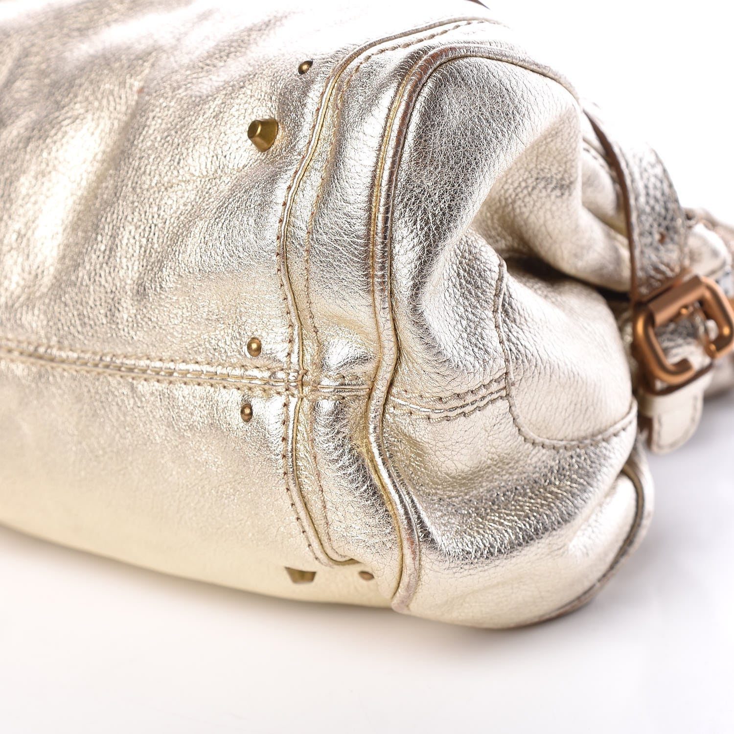 Chloe Metallic Calfskin Paddington Satchel Gold 7 of 13