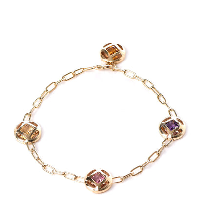 Cartier 18K Yellow Gold Citrine Amethyst Tourmaline Sapphire Pasha Bracelet 3 of 4