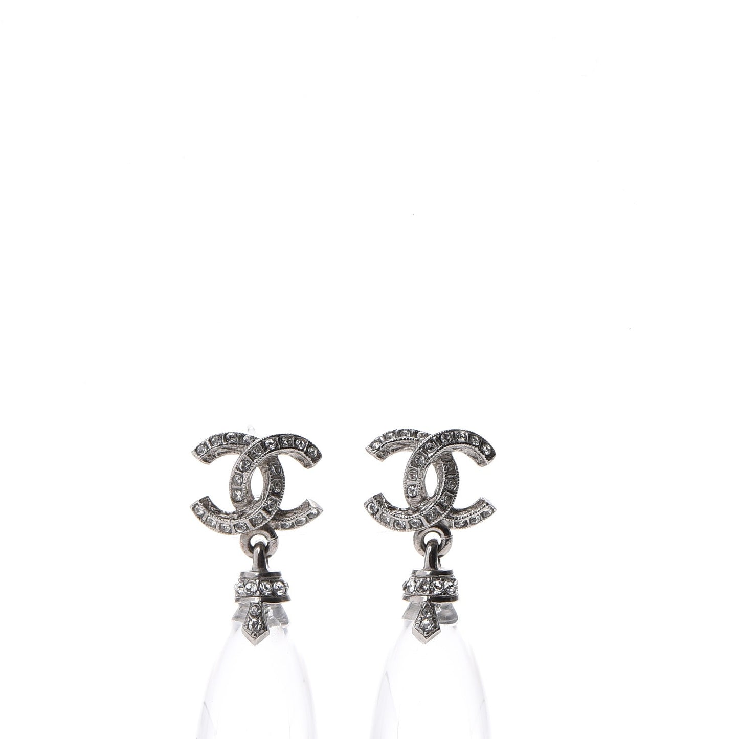 Ruthenium Crystal CC Drop Earrings Silver
