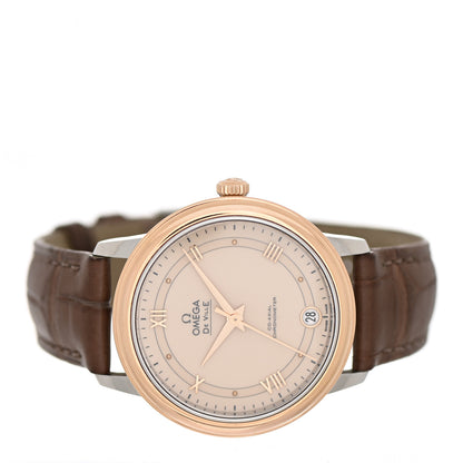 Omega Stainless Steel 18K Red Gold Alligator 33mm De Ville Prestige Automatic Watch 424.23.33.20.09.001 2 of 5