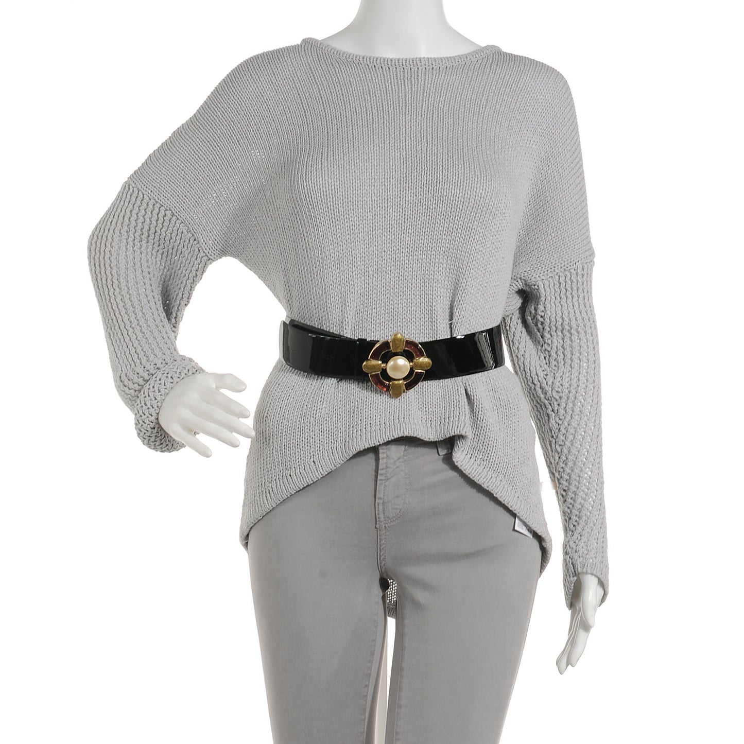 Patent Leather Gripoix Maltese Cross Belt 75 30 Black