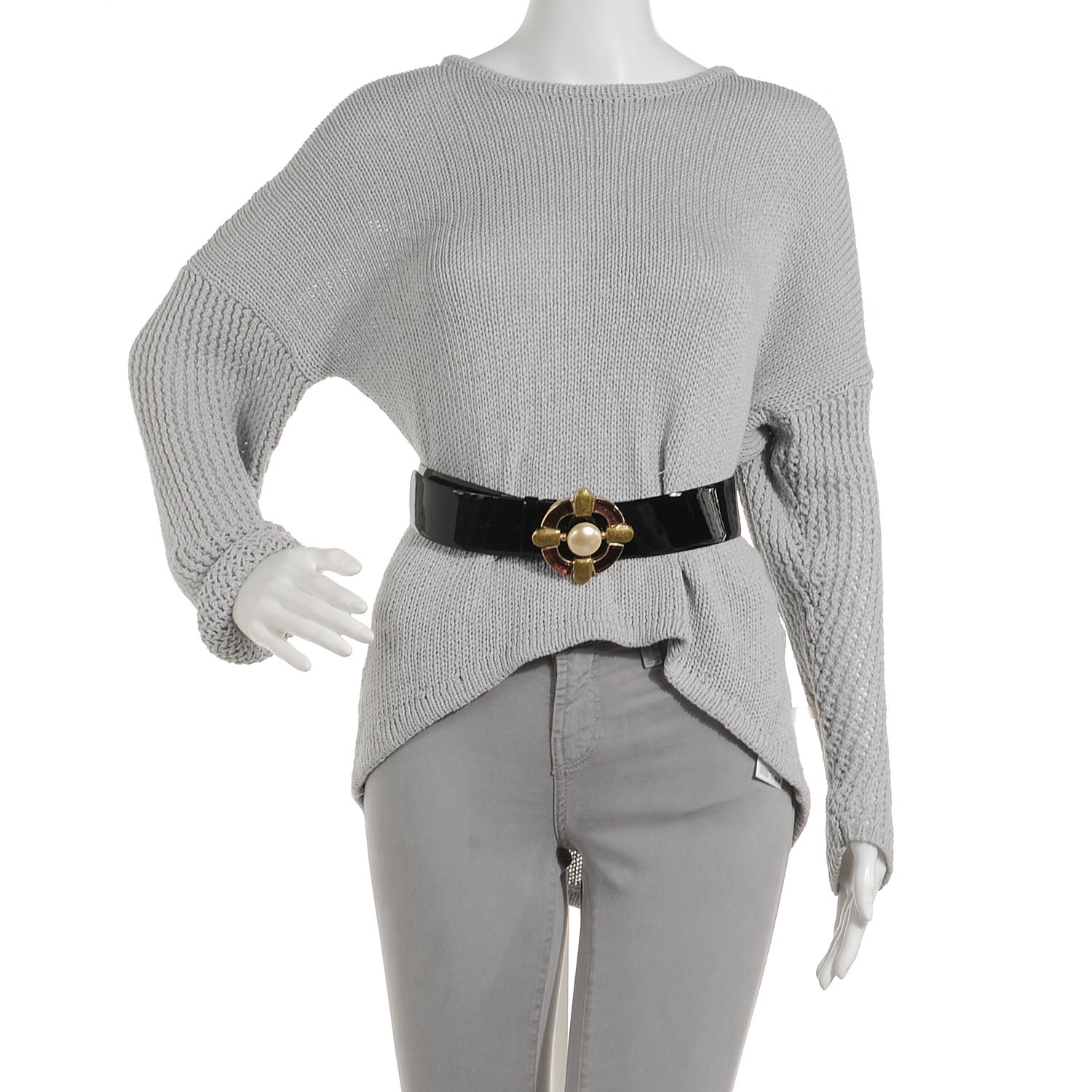 Chanel Patent Leather Gripoix Maltese Cross Belt 75 30 Black 2 of 6