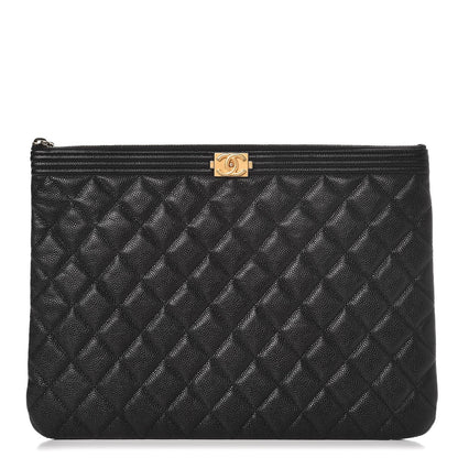 Chanel Caviar Quilted Medium Boy Cosmetic Case Black 1 of 7