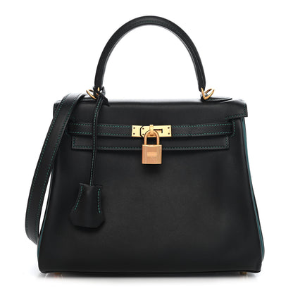 Hermes Swift Horseshoe Kelly Retourne 25 Bleu Indigo Malachite 1 of 8
