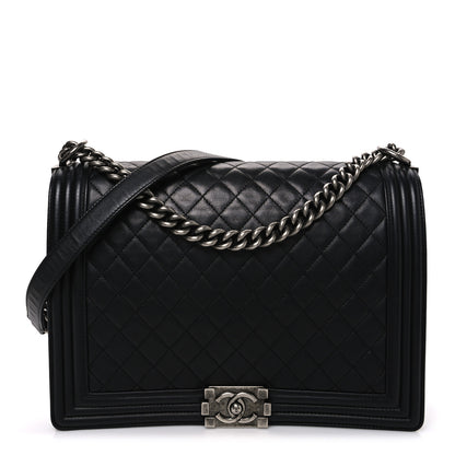 Chanel Lambskin Quilted Large Boy Flap Black 1 of 10
