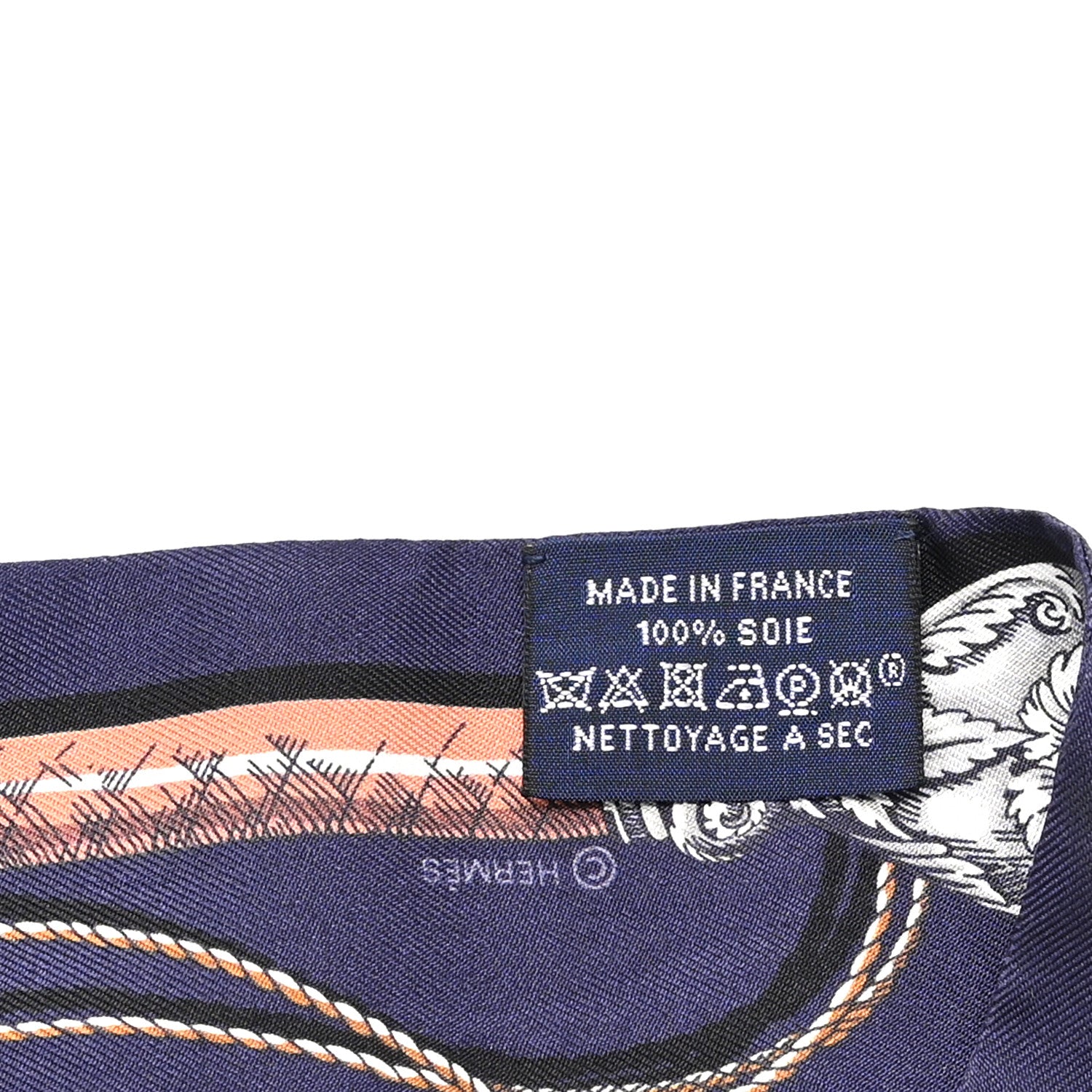 Hermes Silk Cavalcades Twilly Marine Gold Gris 3 of 4