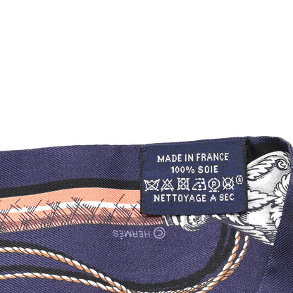 Hermes Silk Cavalcades Twilly Marine Gold Gris 3 of 4