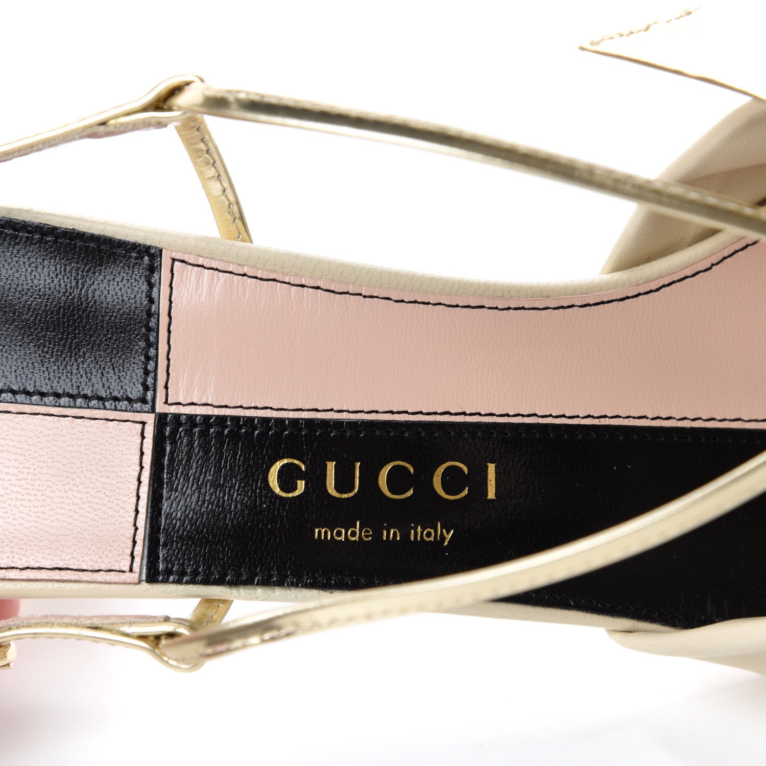 Gucci Nappa Metallic Bow Daphne Mid Heel Sandals 38 Vintage White Platino 8 of 10