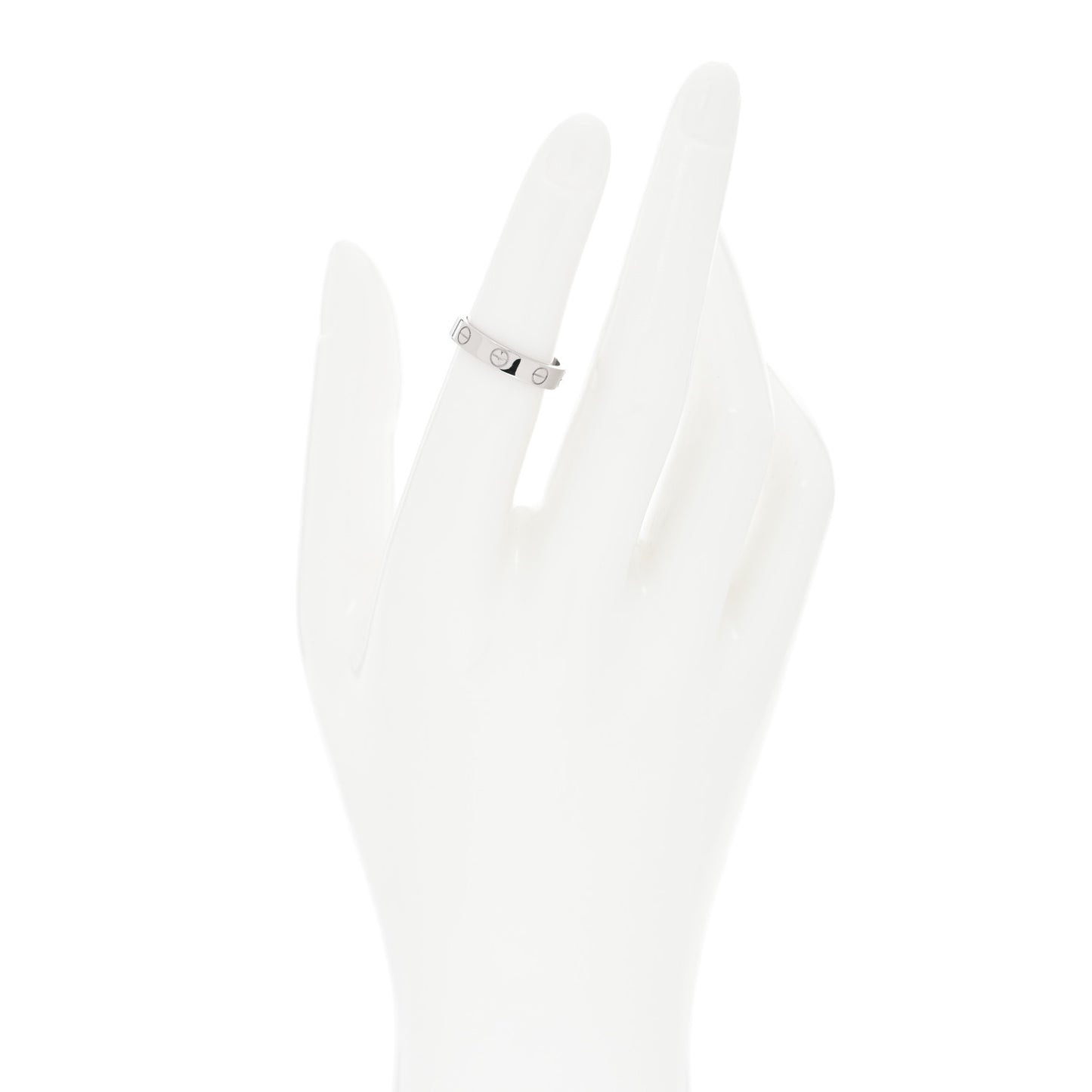 18K White Gold 3.5mm LOVE Wedding Band Ring 49 4.75