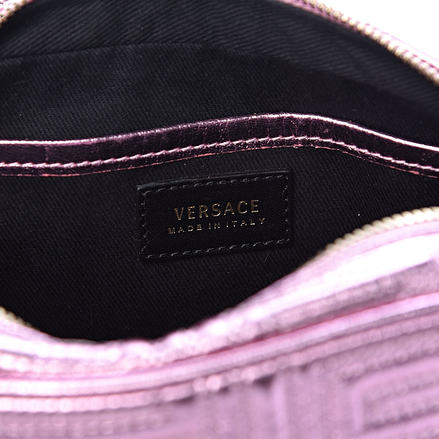 Metallic Nappa Quilted Icon Camera Bag Rosa