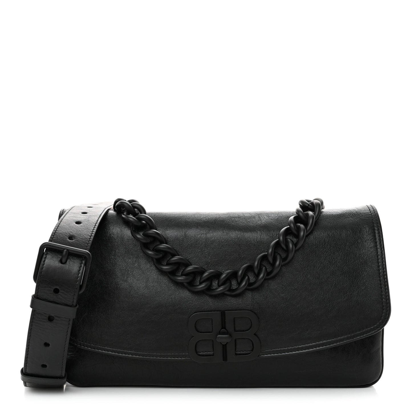 Calfskin Medium BB Soft Flap Bag Black