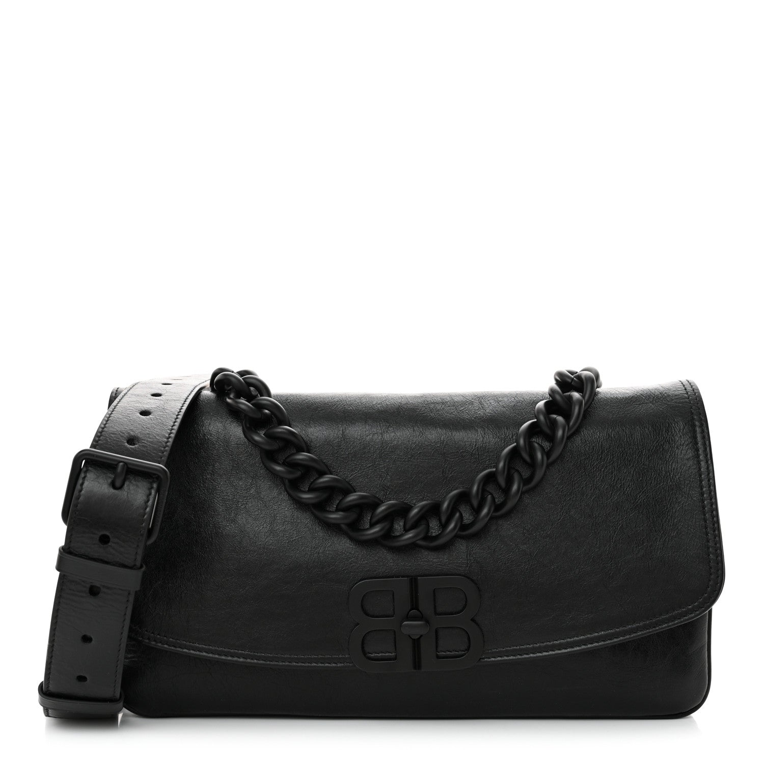 Balenciaga Calfskin Medium BB Soft Flap Bag Black 1 of 10