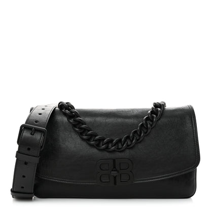 Balenciaga Calfskin Medium BB Soft Flap Bag Black 1 of 10