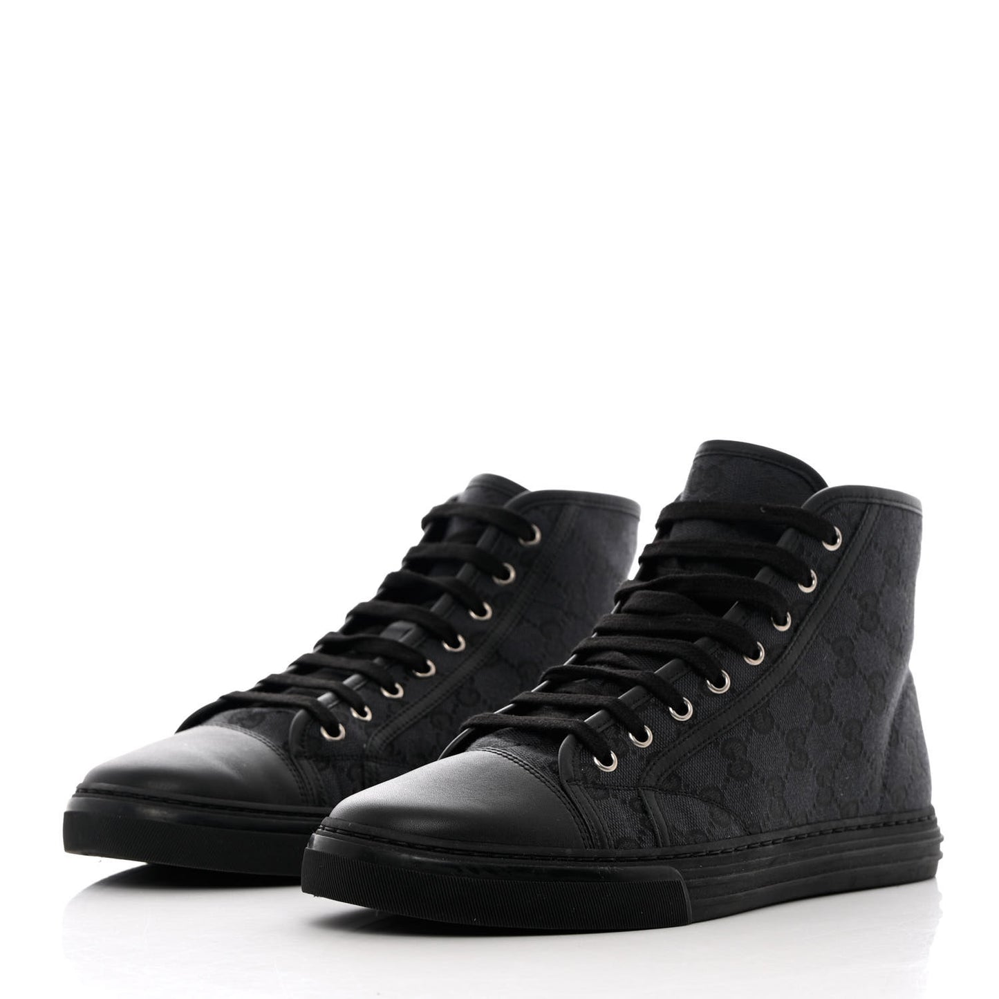 Monogram Mens High Top Sneakers 8 Black