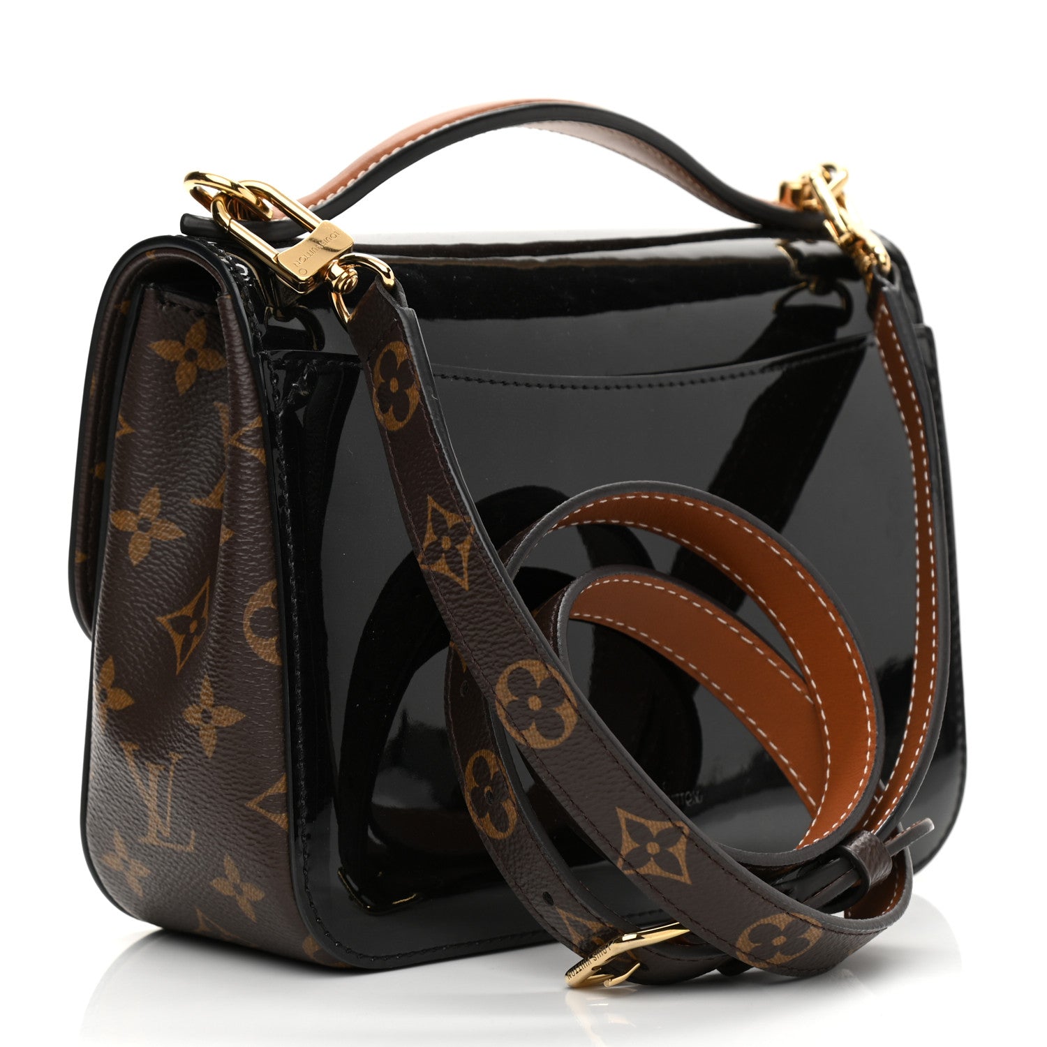 Louis Vuitton Patent Calfskin Monogram Cherrywood BB Black 3 of 10