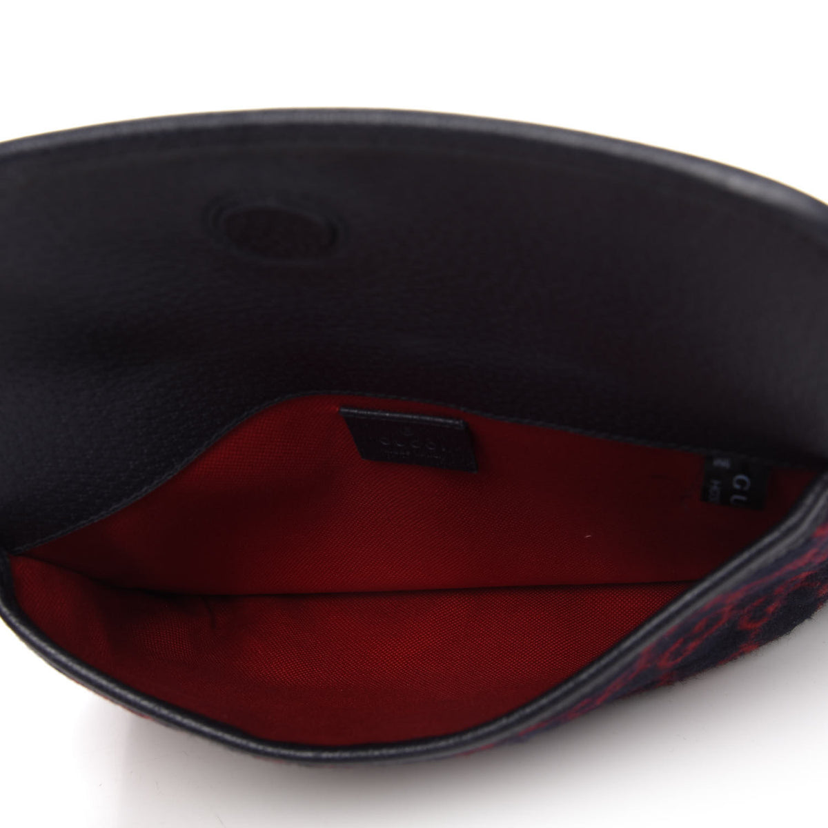 Gucci Covered Wool GG Monogram Slim Belt Bag Navy Red 5 of 10