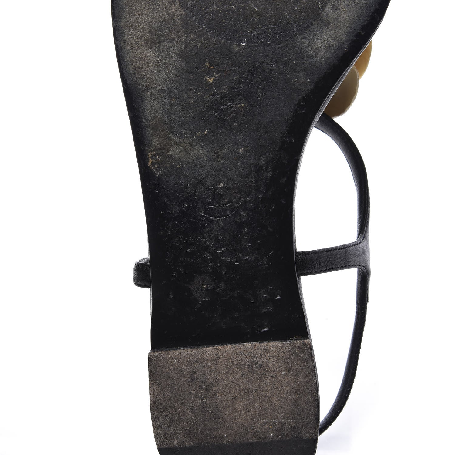 Chanel Lambskin Camellia Thong Sandals 37.5 Black White 9 of 9