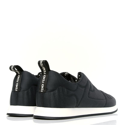 Fendi Nylon Womens FFreedom Sneakers 40 Blue Scuro Black White 3 of 4