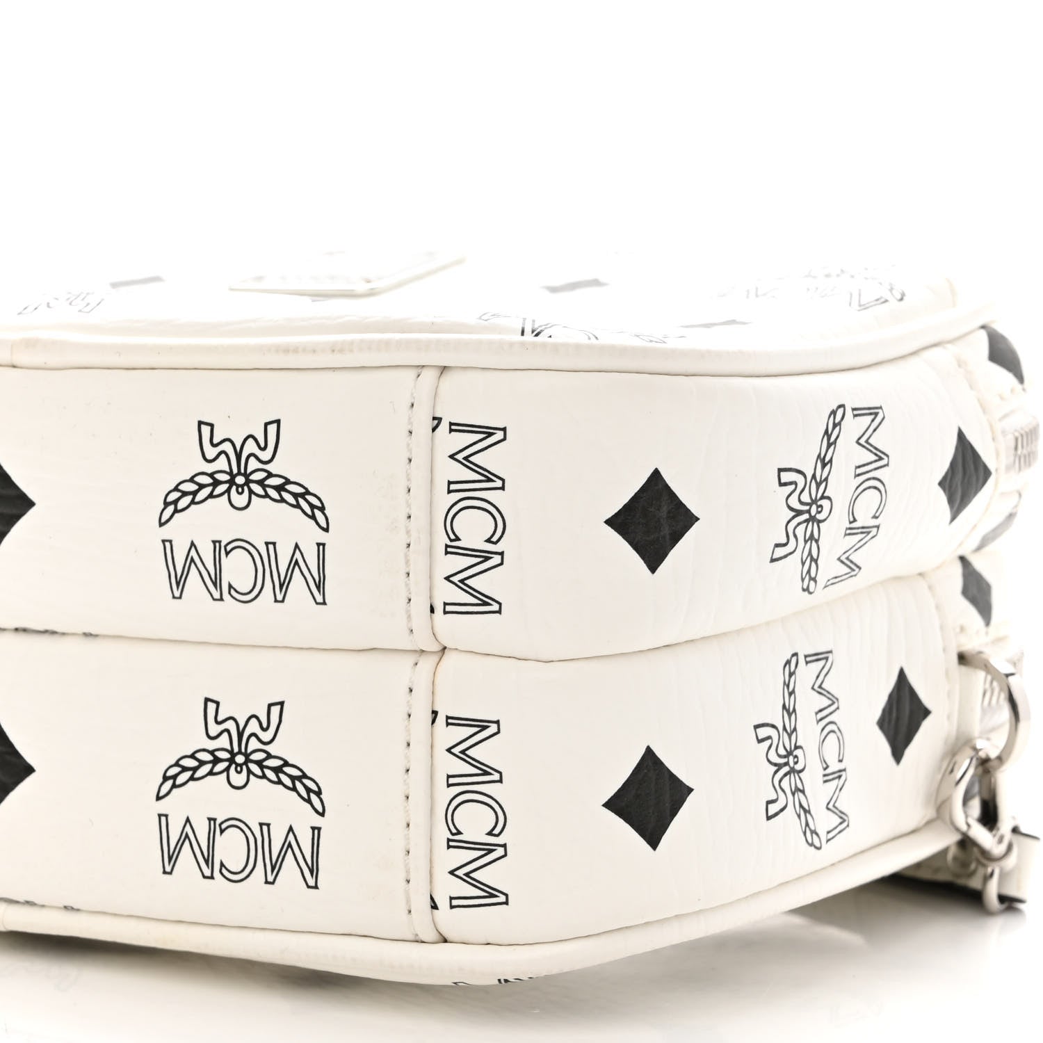 MCM Visetos Camera Crossbody Bag White 9 of 10