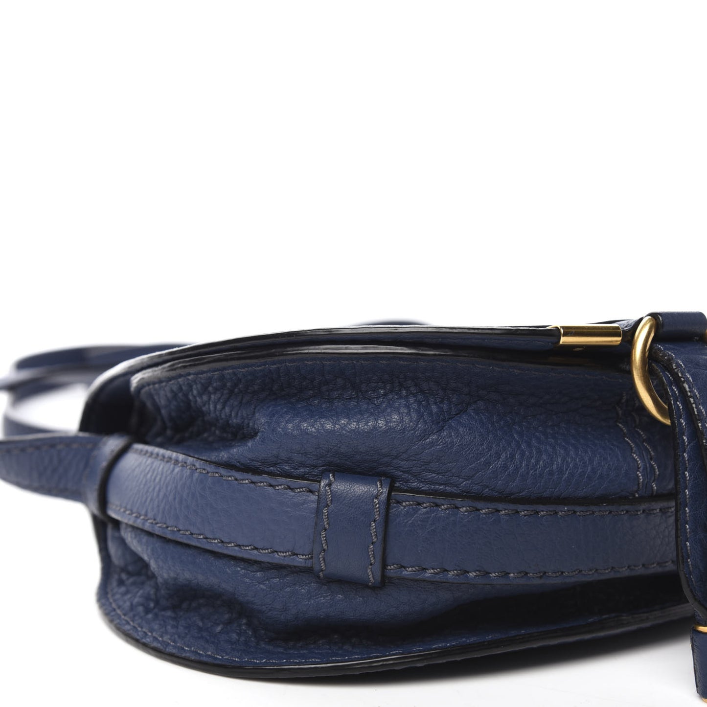 Calfskin Mini Marcie Round Crossbody Bag Royal Navy