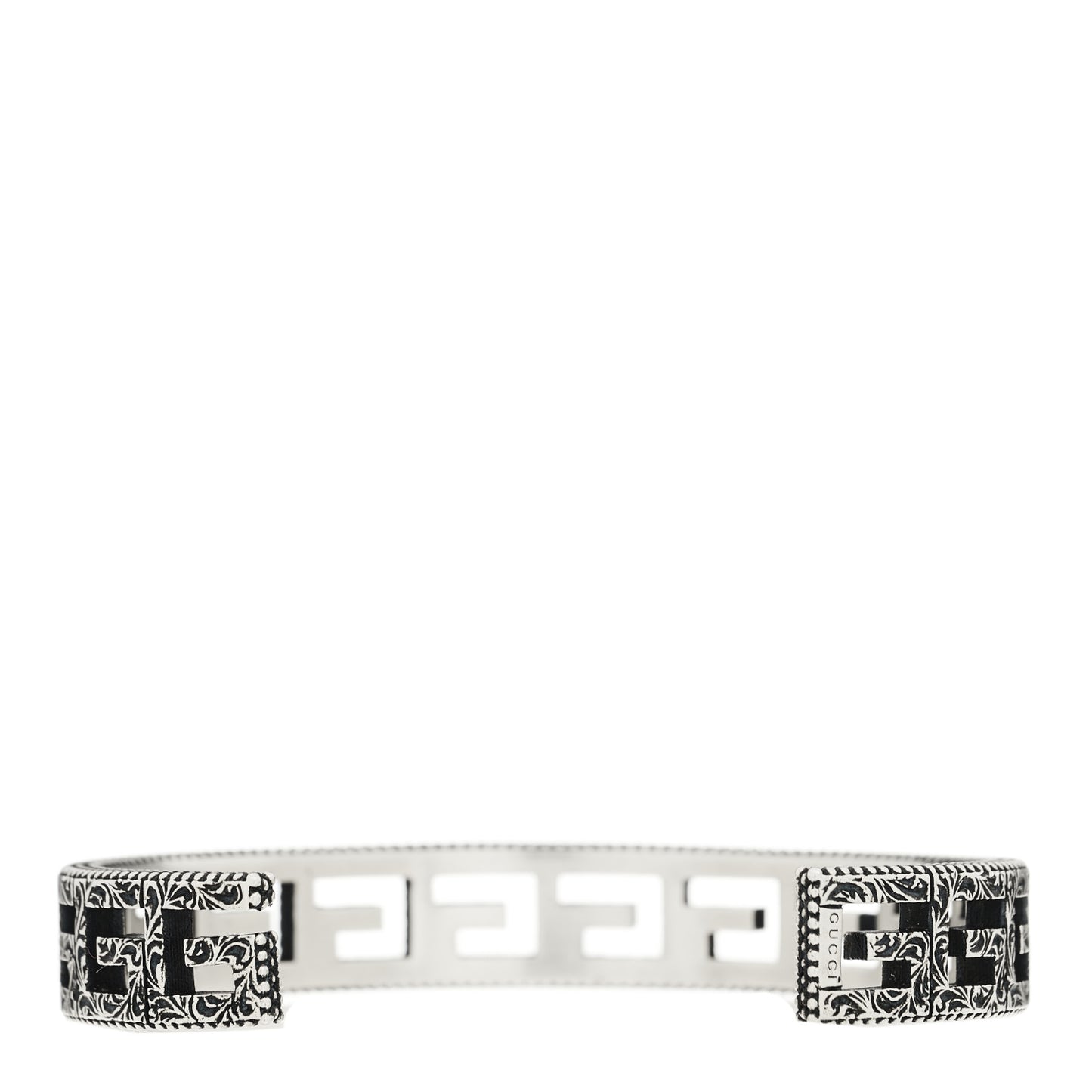 Sterling Silver Square G Motif Cuff Bracelet