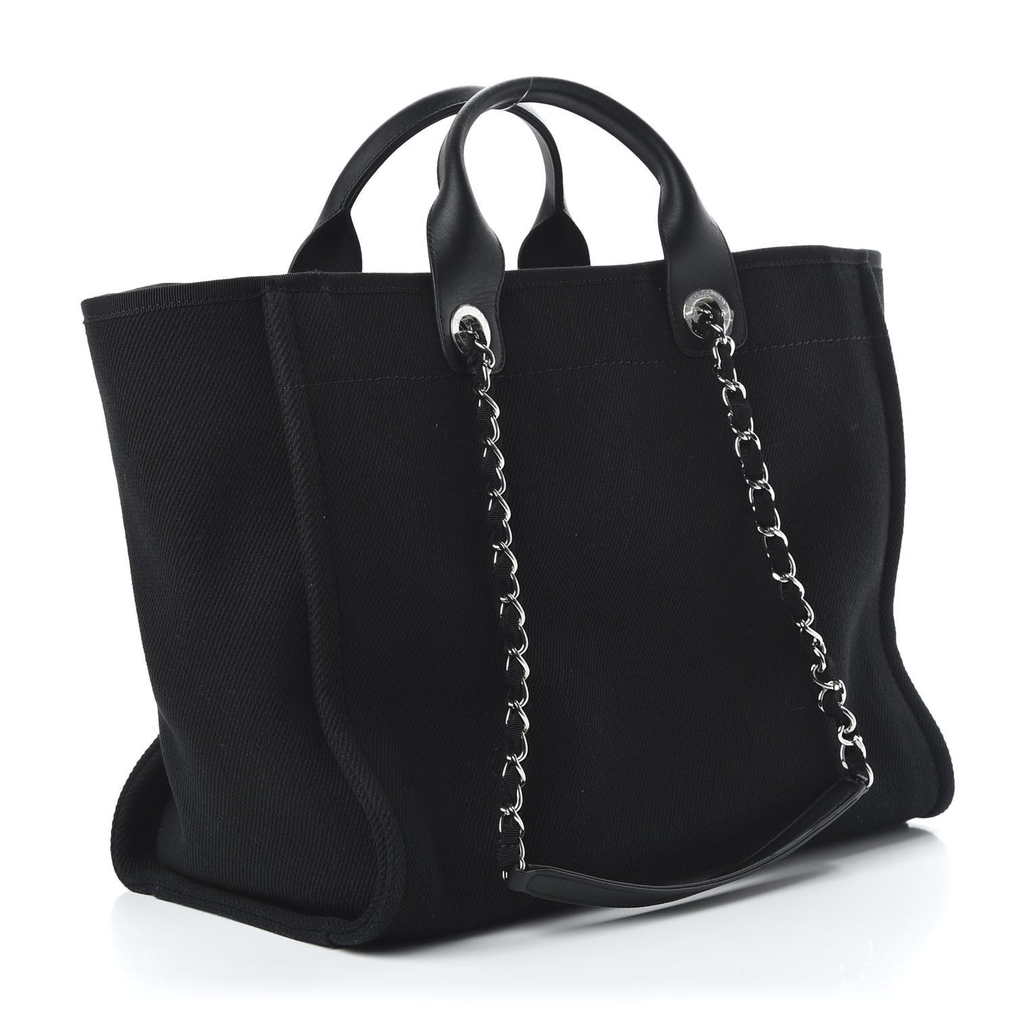 Canvas Pearl Medium Deauville Tote Black
