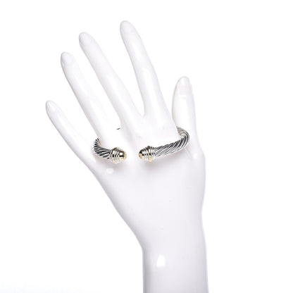 David Yurman Sterling Silver 14K Yellow Gold 7mm Cable Classics Bracelet 2 of 4