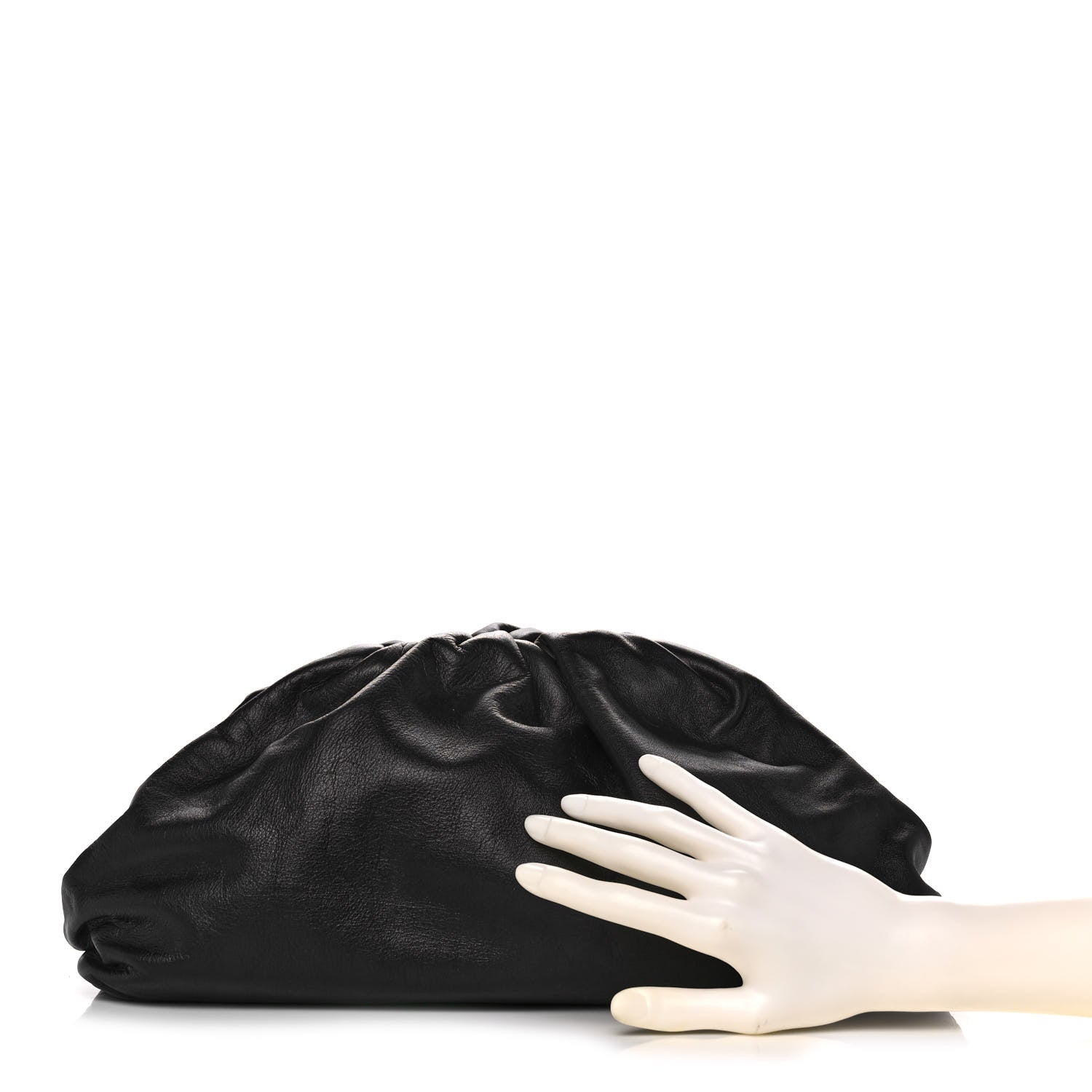 Bottega Veneta Smooth Butter Calf The Pouch Oversized Clutch Black 2 of 13
