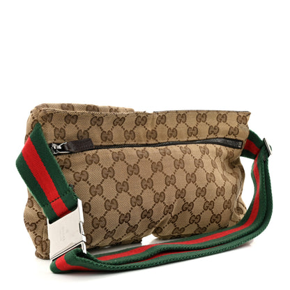 Gucci GG Monogram Web Double Pocket Belt Bag Dark Brown 3 of 13
