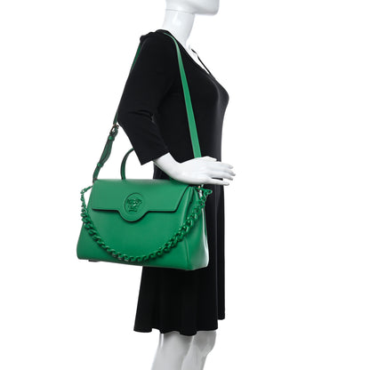 Versace Calfskin Large La Medusa Bag Green 2 of 8