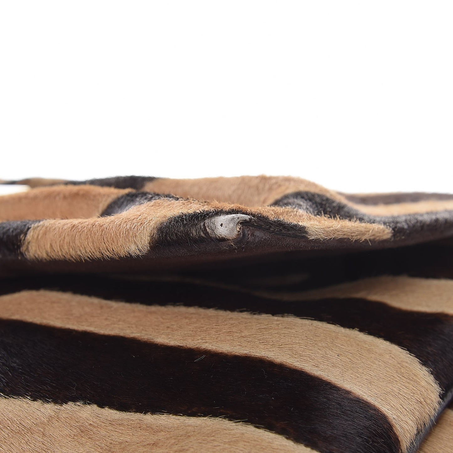 Calf Hair Zebra Print Mia Shoulder Flap Miele Moro