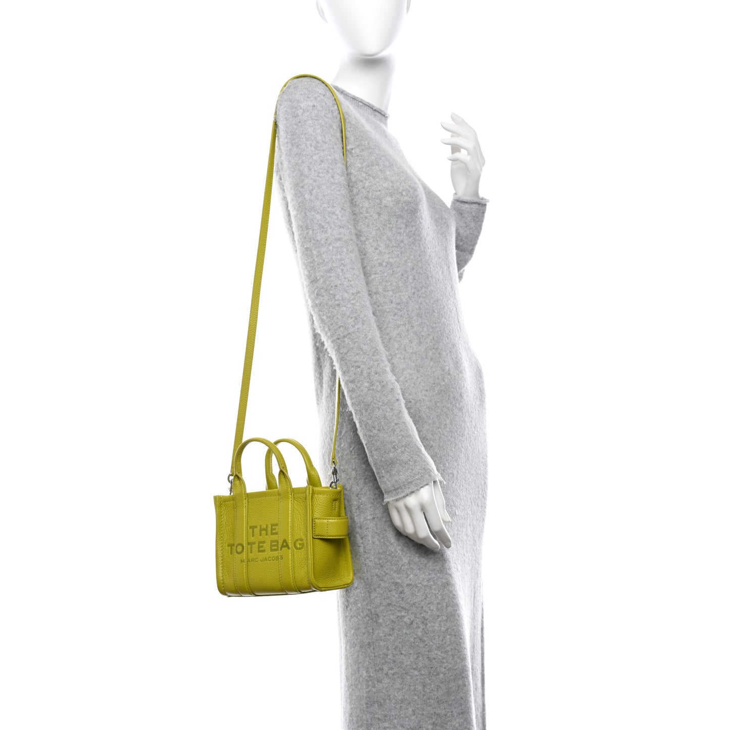 Grained Calfskin Micro The Tote Bag Citronella