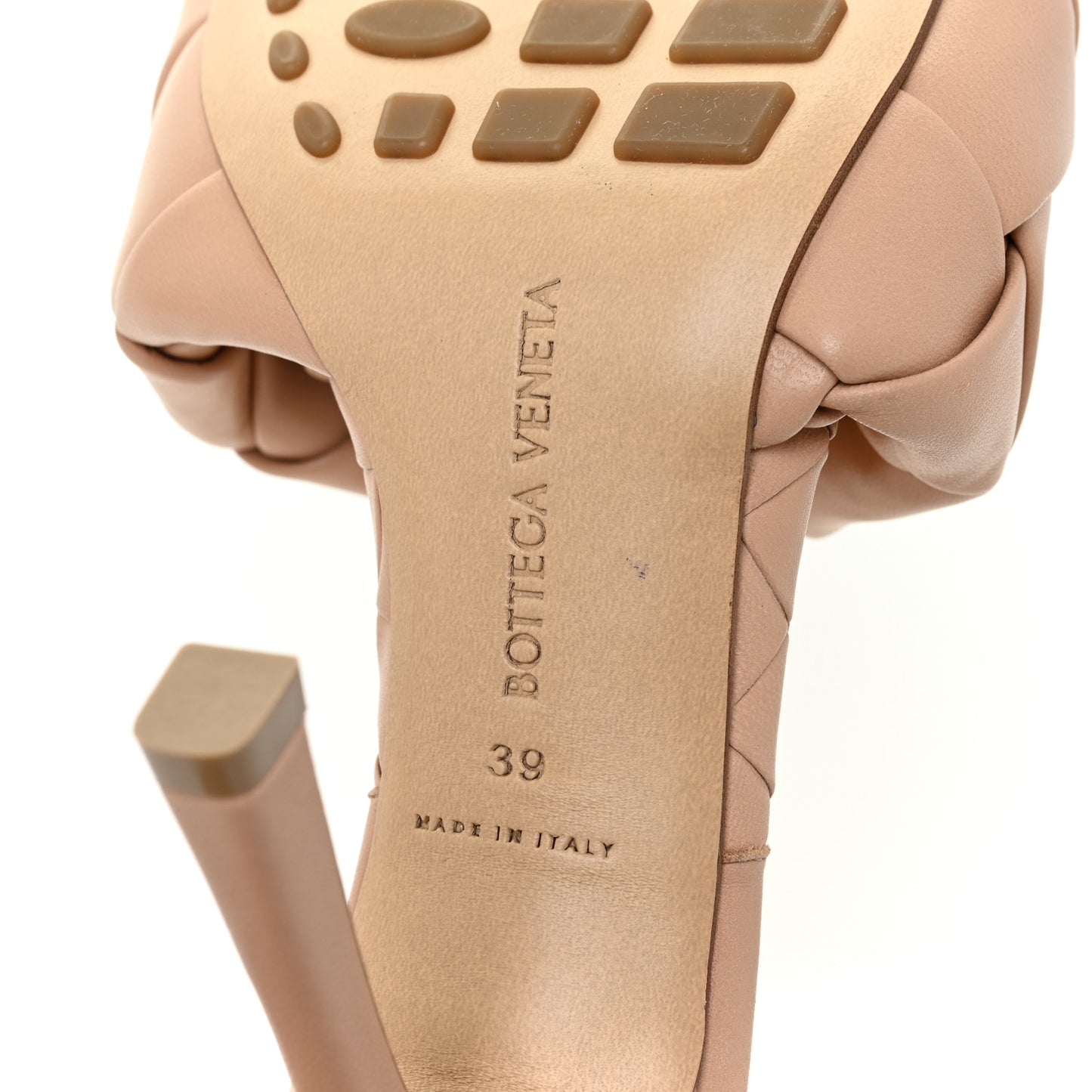 Nappa Maxi Intrecciato Lido Mule Sandals 39 Cipria