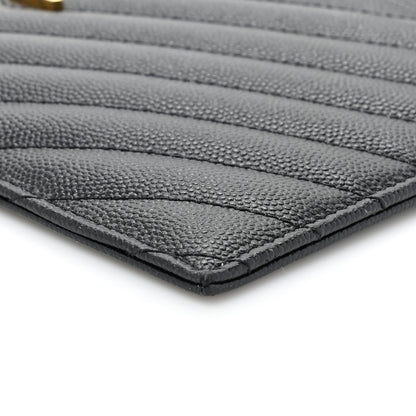 Saint Laurent Grain De Poudre Chevron Monogram Large Bill Pouch Black 9 of 12