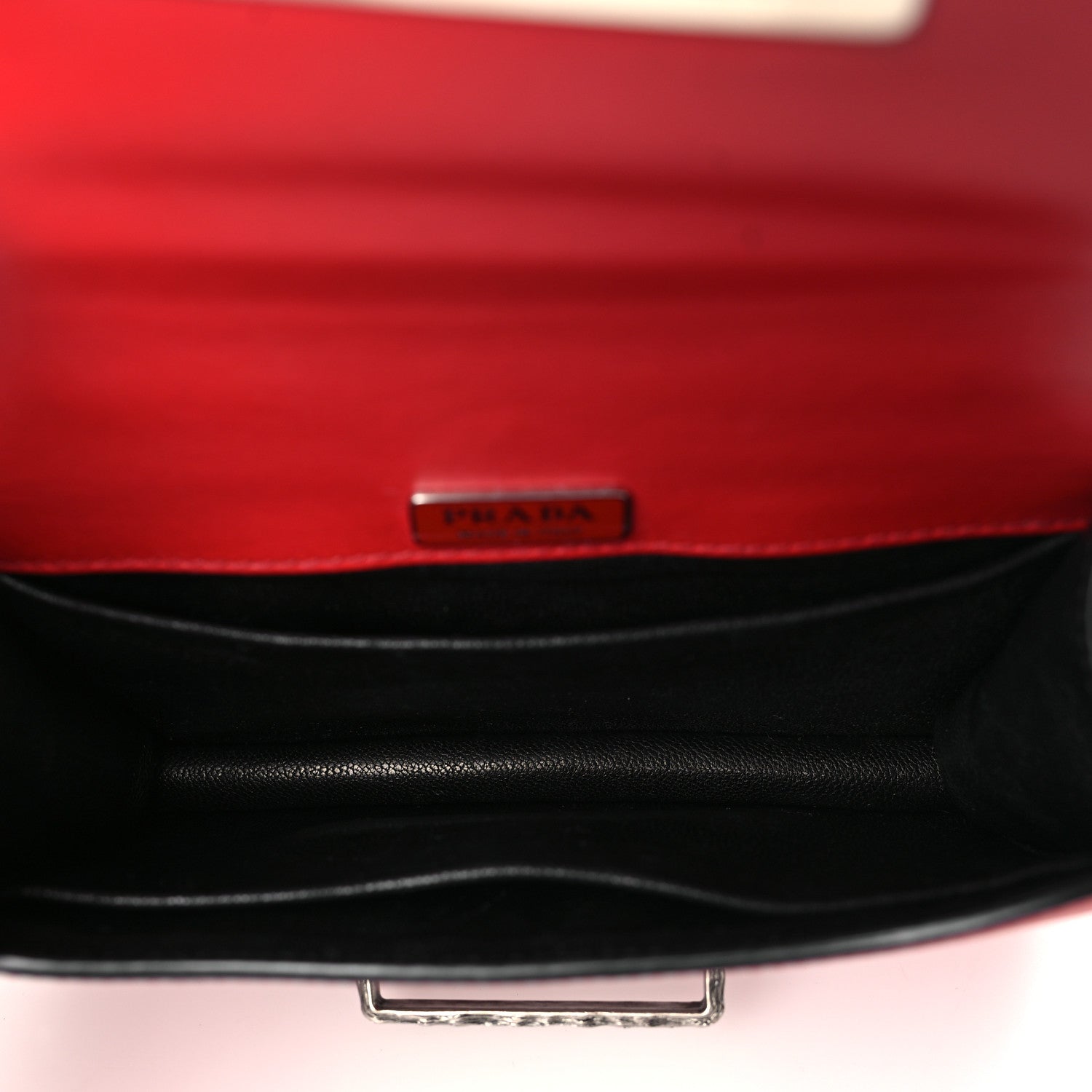 Prada City Calfskin Saffiano Crystal Cahier Bag Fuoco Black 5 of 8