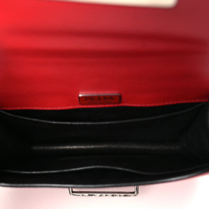 Prada City Calfskin Saffiano Crystal Cahier Bag Fuoco Black 5 of 8