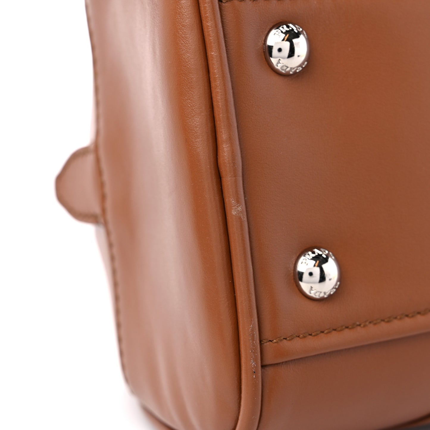 Soft Calfskin Monochrome Bowling Bag Cognac