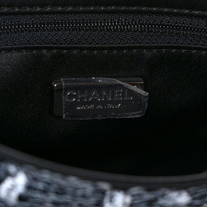 Chanel Sequin CC Logo Small Single Flap White Black 6 of 8